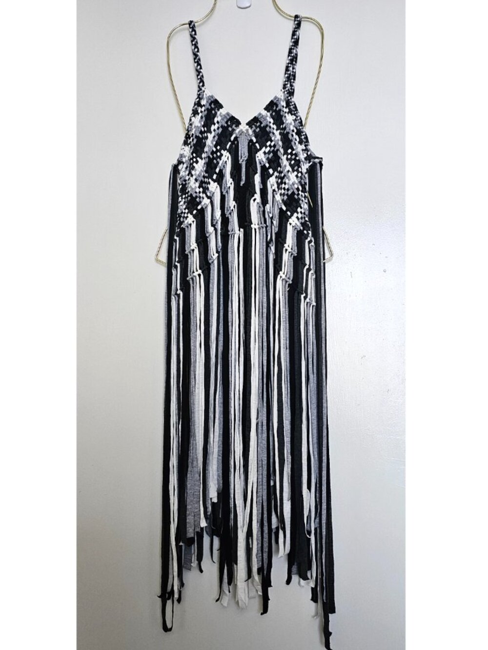NWT Selfie Couture By Trendology Macrame Long Fringe Cami Tunic Cover Up XS/S